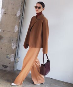 BEIGE， 【andGIRL 秋号掲載】LEMOORE / ウールリバースタンドカラーショートコート