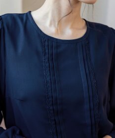 Tiaclasse 【洗える】ピンタックレースブラウス