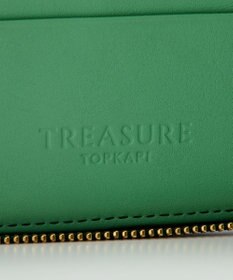 TOPKAPI 【TREASURE TOPKAPI】ローズエンボス ツヤ レザー ラウンドファスナー 二つ折り財布/パスポート対応