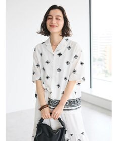 CRAFT STANDARD BOUTIQUE パネル刺繍開襟シャツ