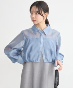 earth music&ecology バルーンシアーショートシャツ