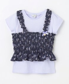 ANY KIDS フラワー×リボン ビスチェ付きTシャツ
