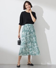 自由区 【カタログ掲載・洗える】ランドスケーププリント スカート