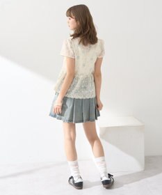 earth music&ecology フラワープリント刺繍ブラウス