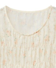 earth music&ecology フラワープリント刺繍ブラウス