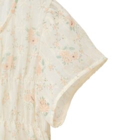 earth music&ecology フラワープリント刺繍ブラウス