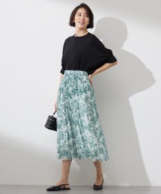 自由区 【カタログ掲載・洗える】ランドスケーププリント スカート