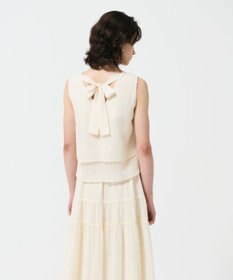 GRACE CONTINENTAL シフォンカットジャガードトップ