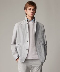 JOSEPH ABBOUD 夏ブルゾン【JAPANファブリック/清涼/軽量】ダブルワッシャーストレッチ ブルゾン ライトグレー系
