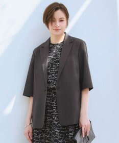 ICB Peラミーシアータフタ 半袖ジャケット チャコール