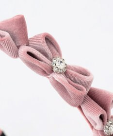 ANY KIDS ベロアリボン×ビジュー付きカチューシャ