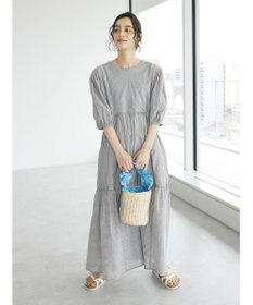 CRAFT STANDARD BOUTIQUE インド綿パフスリーブギャザーワンピース