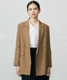 自由区 【SHIHOさん着用】シルクネップツイード ジャケット ダークキャメル