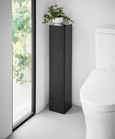 tower キャスター付きスリムトイレラック タワー ブラック