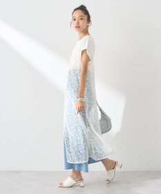 earth music&ecology チュールレースレイヤードキャミドレ