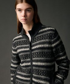 JOSEPH ABBOUD MOUNTAIN 【軽量/ソフト】ラム×モールジャカード ニットブルゾン