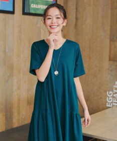 Tiaclasse 【小倉優子さん着用・洗える・接触冷感・汗ジミ防止】“サマさまカットソー”サイドティアードワンピース