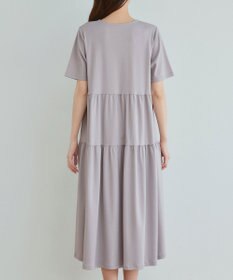 Tiaclasse 【小倉優子さん着用・洗える・接触冷感・汗ジミ防止】“サマさまカットソー”サイドティアードワンピース