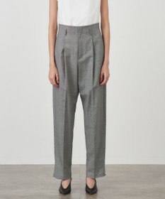 ATON WOOL LINEN SHARKSKIN | テーパードタッグパンツ