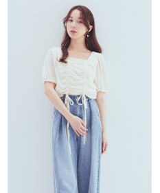 earth music&ecology ＳＥＴ２点パフスリーブブラウス＋キャミワンピース