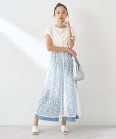 earth music&ecology チュールレースレイヤードキャミドレ