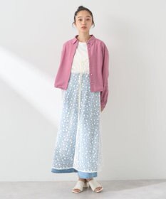 earth music&ecology チュールレースレイヤードキャミドレ