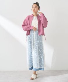 earth music&ecology チュールレースレイヤードキャミドレ