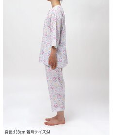 Wing パジャマ 綿100%(本体) 楊柳素材 高島ちぢみ（Ｒ） 7分袖 長袖 8分丈 レディース EP8043 ウイング／ワコール