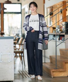 Tiaclasse 【おのののかさん着用】TCデニム切替ワイドストレートパンツ