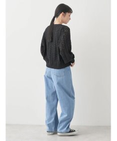 earth music&ecology スラブコットンレース編みカーディガン