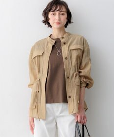 23区 【先行予約】リネンミックスシアースラブ ミリタリージャケット