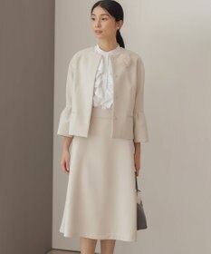 組曲 【KUMIKYOKU NAVY】コットンタッチシャーティングラッフルフレア ブラウス