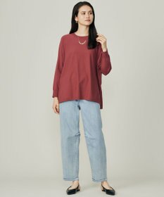 自由区 L 【WEB限定カラーあり】レーヨンストレッチ ニットT