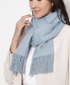 MOONBAT FURLA(フルラ）【WEB限定】ウール100％ アーチロゴ 無地ストール 190cm×60cm