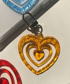 WEGO カラフルクリアハートミニキーホルダー