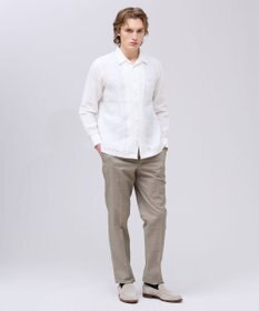 J.PRESS MEN クールマックスサッカー ステムテーパードパンツ