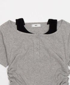 WEGO レイヤードキーネック半袖T