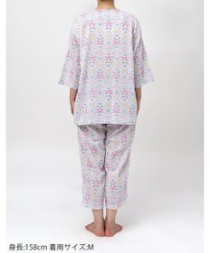 Wing パジャマ 綿100%(本体) 楊柳素材 高島ちぢみ（Ｒ） 7分袖 長袖 8分丈 レディース EP8043 ウイング／ワコール