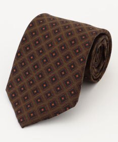 J.PRESS MEN オーバーダイ小紋ハンドプリント ネクタイ カーキ系5