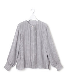 23区 L 【洗える】ヴィンテージ プリント ピンタック ブラウス