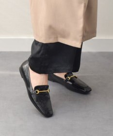 INTER-CHAUSSURES 【FABIO RUSCONI】スクエアトウサケットビットローファー