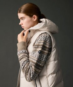 JOSEPH ABBOUD MOUNTAIN 【軽量/ソフト】ラム×モールジャカード ニットブルゾン