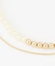 組曲 パール&メタルチェーンネックレス