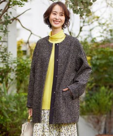 自由区 MANTECOツイード コクーンシルエットコート