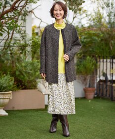 自由区 MANTECOツイード コクーンシルエットコート