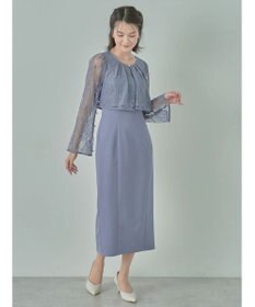 earth music&ecology ＳＥＴ２点　レースブラウス付きナローワンピース