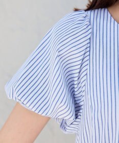 Tiaclasse 【洗える】バルーンスリーブサイドギャザーワンピース