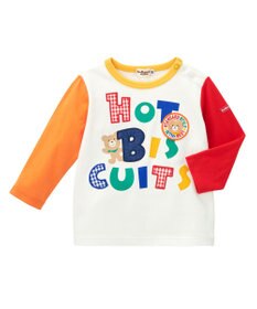 MIKI HOUSE HOT BISCUITS 【80-120cm】 カラフルロゴ 長袖Tシャツ