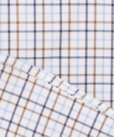 J.PRESS MEN 【EXTRA COMFORT / 形態安定・ストレッチ・抗菌防臭・速乾】ピンオックス サマーチェック 半袖シャツ/B.D.