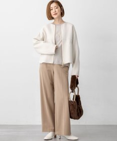 オンワード樫山　23区　ショートコート ウールライトリバー ノーカラー ショートコート / 23区